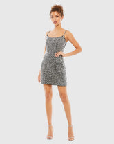 Black Beaded Tank Mini Dress